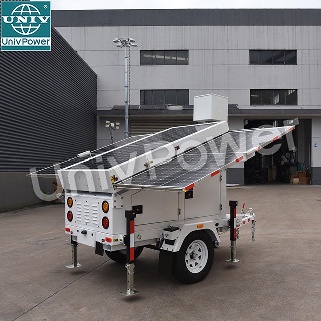 Rapid deployment solar trailer mobile type cctv solar trailer with good quality