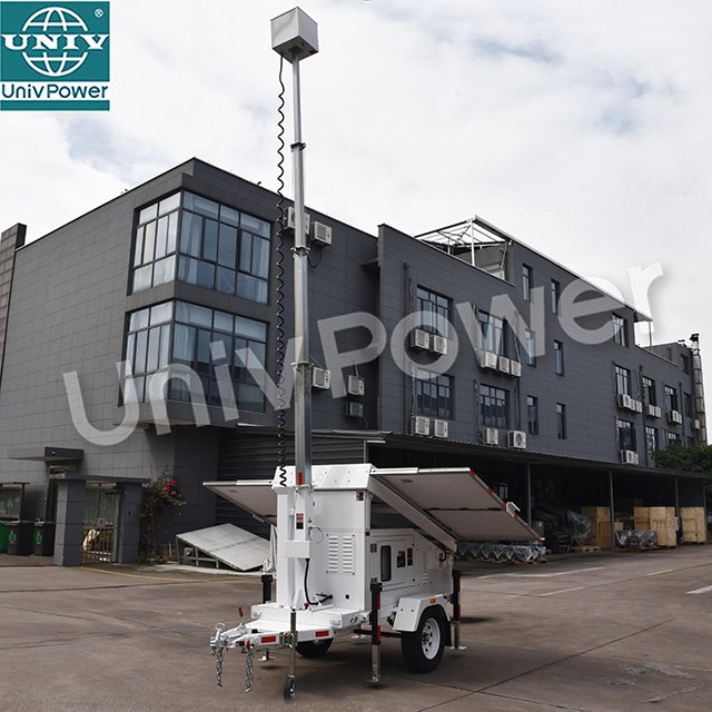 Rapid deployment solar trailer mobile type cctv solar trailer with good quality