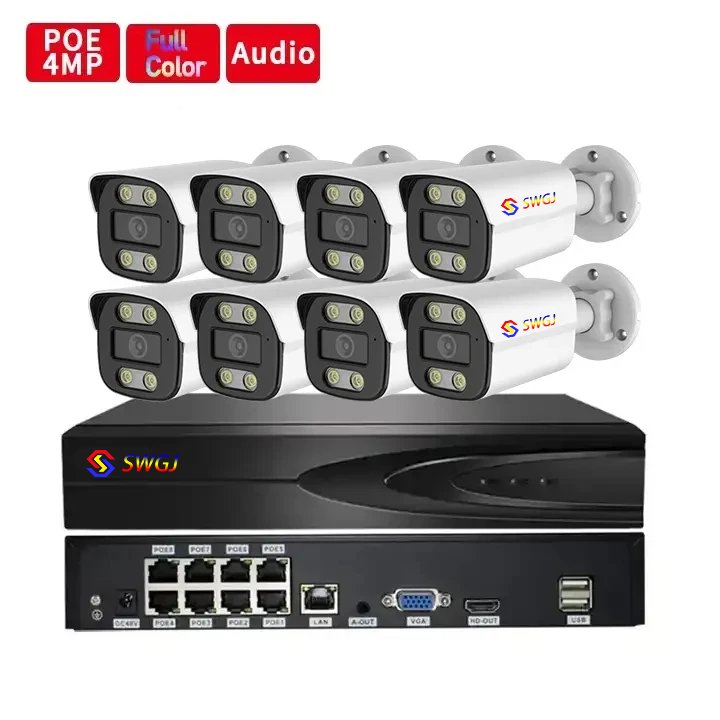 4K 8channel 8mp Security Camera System Outdoor Home Poe Nvr Kit Cctv Ip Cameras Surveillance Security Camera System