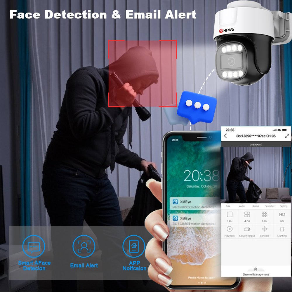 4K 8mp Ptz Poe Camera Xmeye Two way Audio SD Card Cctv Outdoor Waterproof Ip Network Security Camera System surviellance camaras