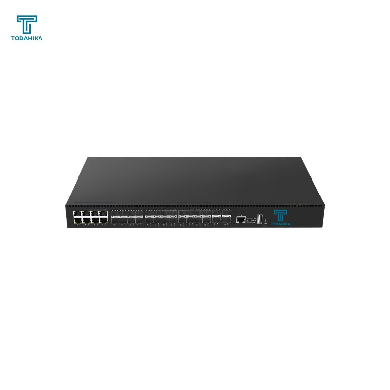 4*10 Gigabit SFP+ 16*Gigabit SFP 8*Gigabit Combo (RJ45/SFP) Layer2 Managed Ethernet Switch