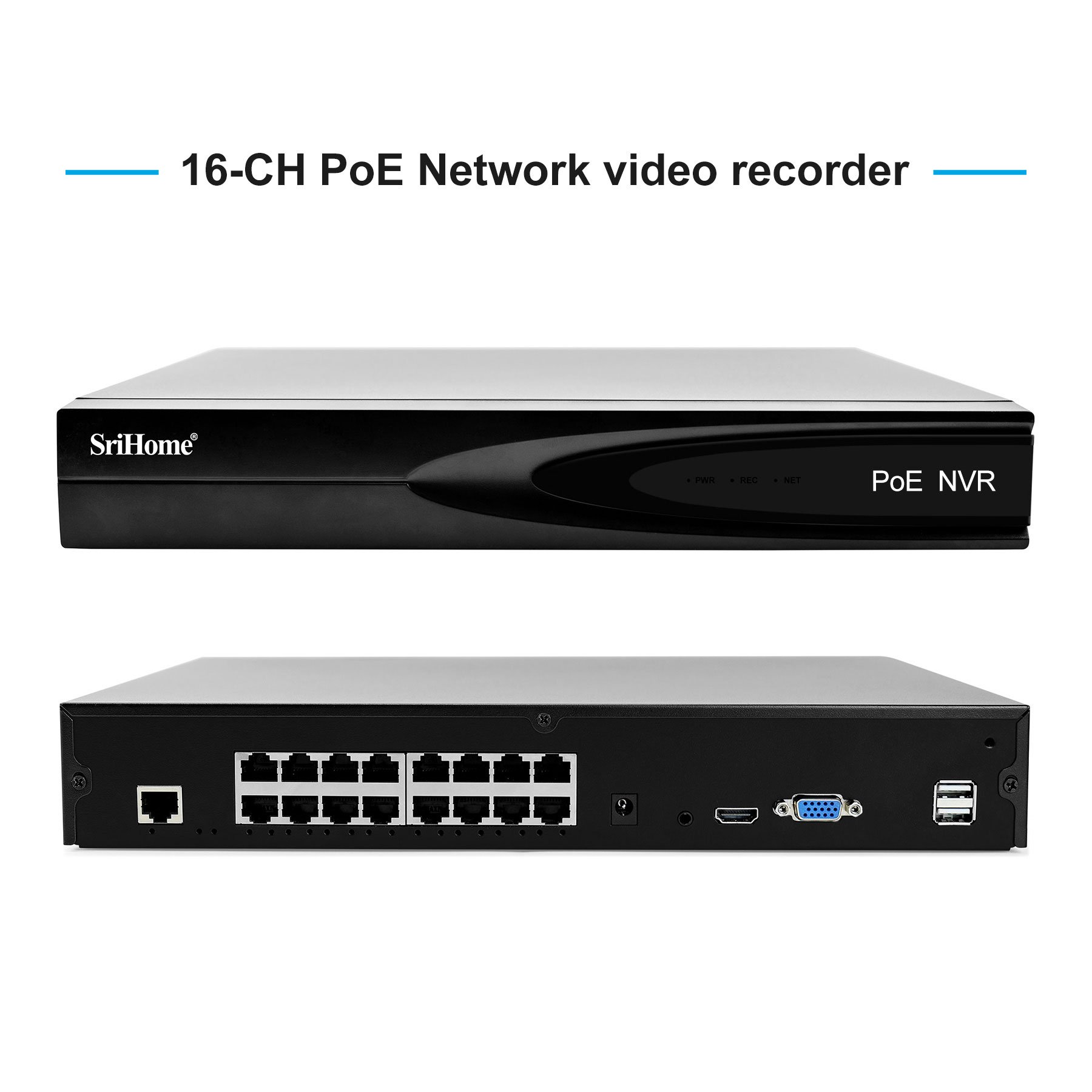 Hot Sale SriHome NVS006 16CH POE NVR Network Mini 5MP CCTV IP Video Nvr Kit H.265 Security Camera Surveillance System