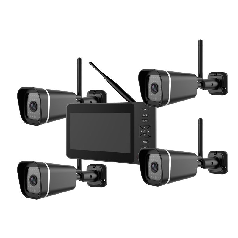 7 Inch 720p 4CH 2.4G Wireless CCTV Home Security Camera System Night Vision Bullet Camera WiFi SD Card Network CMOS Outdoor Use