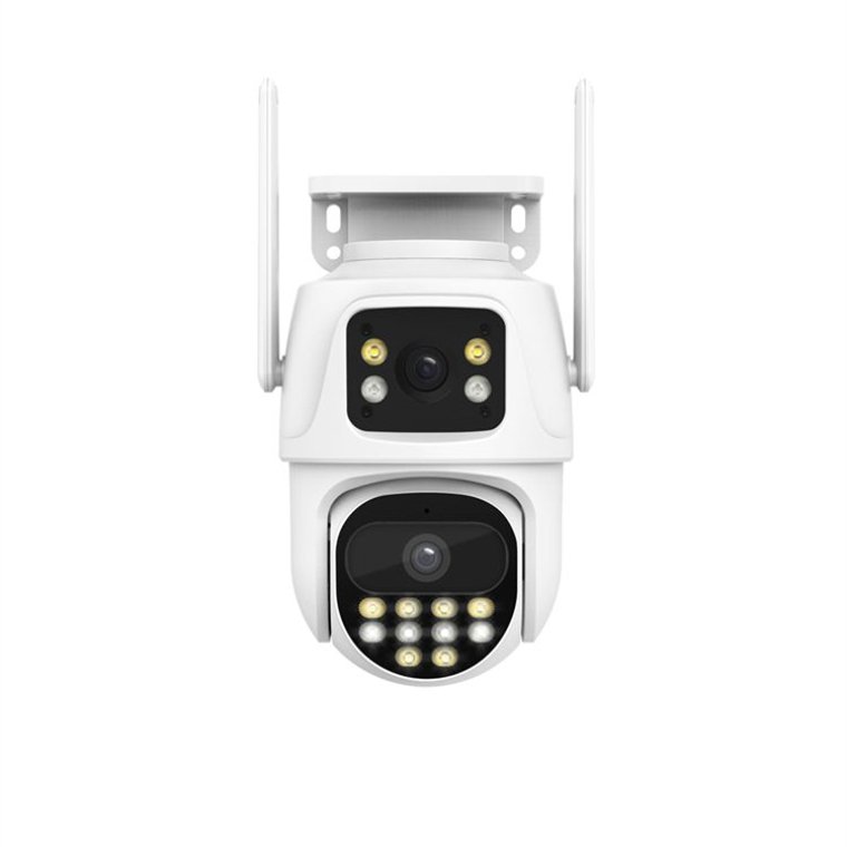 Rscamtom 6MP Outdoor Dual Lens Camera for Home Security Surveillance Waterproof Wifi Camera for Outdoor Environment Monitoring