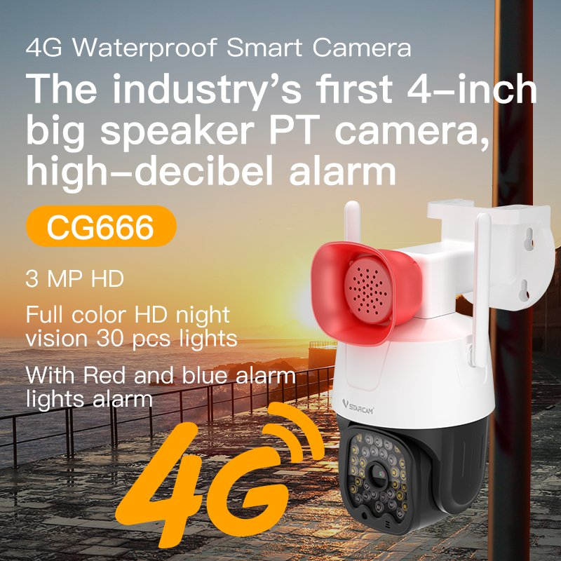 VStarcam CG666 CCTV outdoor camera factory home Surveillance Security Camera system 4G Solar camera IP support motion detection