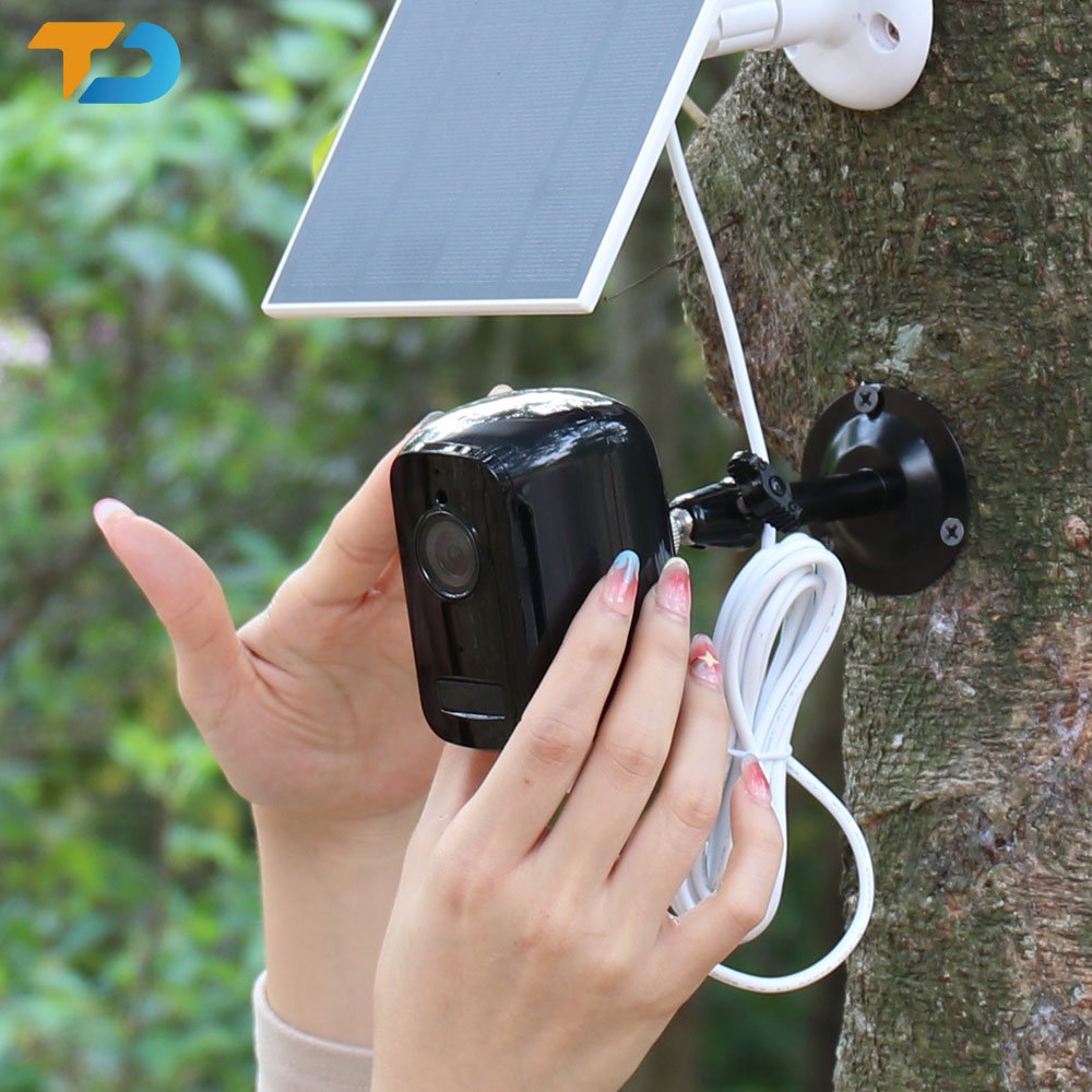 TecDeft Solar Powered PIR induction 2k 2mp HD outdoor security monitoring system 120 degrees wide Angle for video surveillance