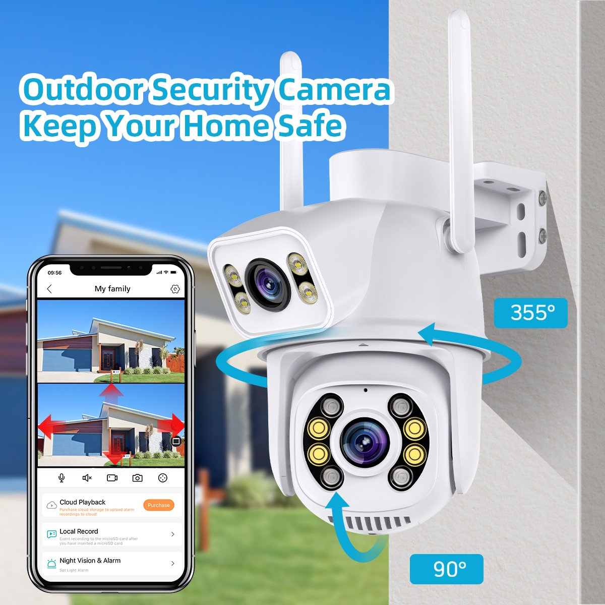 Outdoor Dual Lens HD 5X Zoom Surveillance CCTV Security System PTZ IP Wireless WIFI camara wifi Network Camera