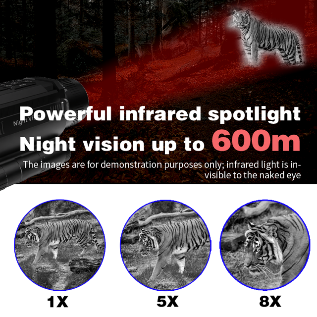 4K Night Vision Digital Instrument 8x Infrared Night Vision Monocular Camera for Hunting Night Time Hunting Tool