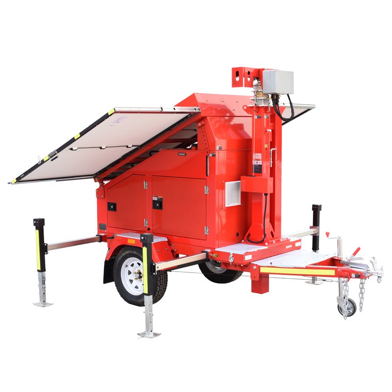 BIGLUX Mobile CCTV tower connect to phone Mobile Solar powered Surveillance Units Camera trailer mounted Surveillance system.