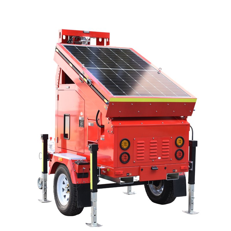 BIGLUX Mobile CCTV tower connect to phone Mobile Solar powered Surveillance Units Camera trailer mounted Surveillance system.