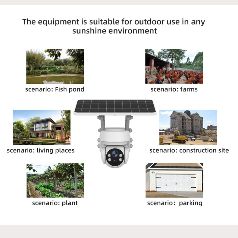 Solar Power Camera Wireless Wifi Cctv Solar Surveillance Camera 360 degree waterproof roof mount camera Two Way Audio Farm