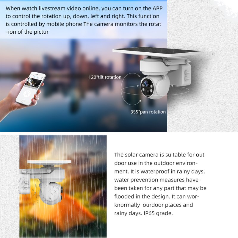 Solar Power Camera Wireless Wifi Cctv Solar Surveillance Camera 360 degree waterproof roof mount camera Two Way Audio Farm