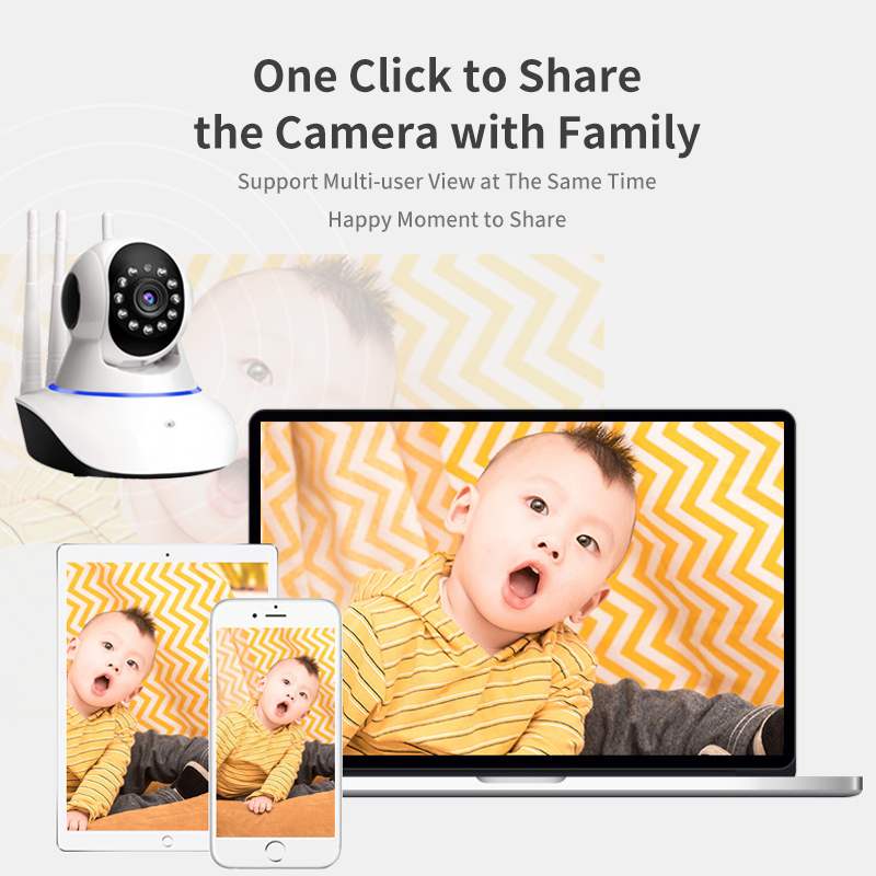 Hot Sales Home security camera system Security Two Way Audio Wireless Auto Tracking 3 Antenna Network Camera