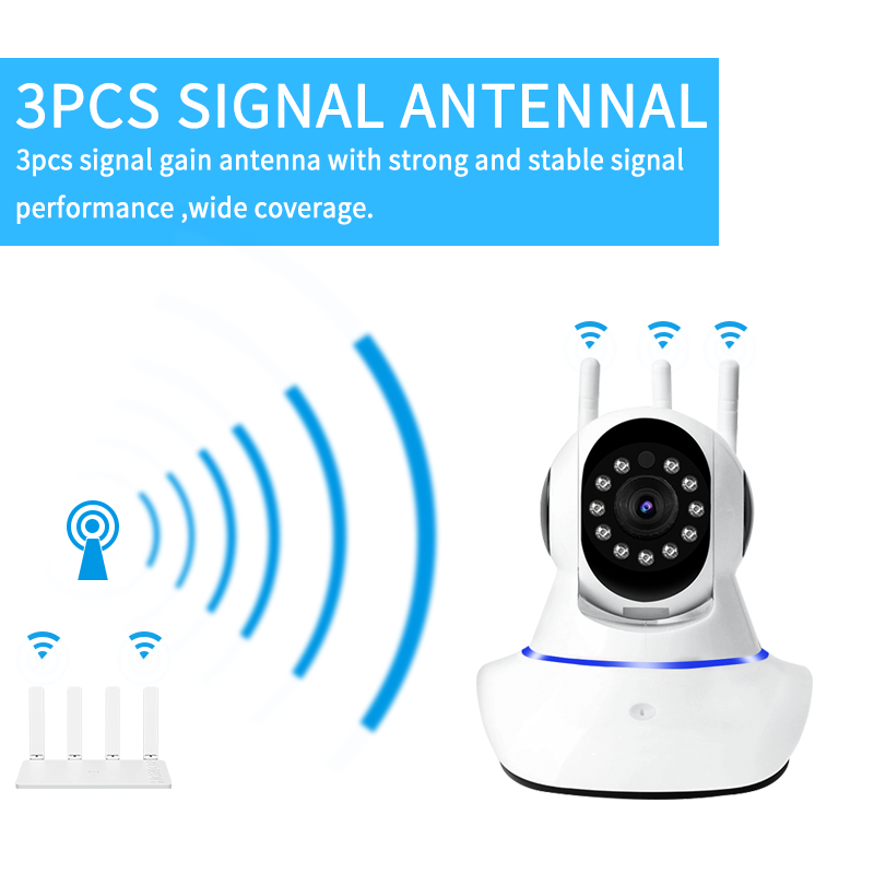 Hot Sales Home security camera system Security Two Way Audio Wireless Auto Tracking 3 Antenna Network Camera