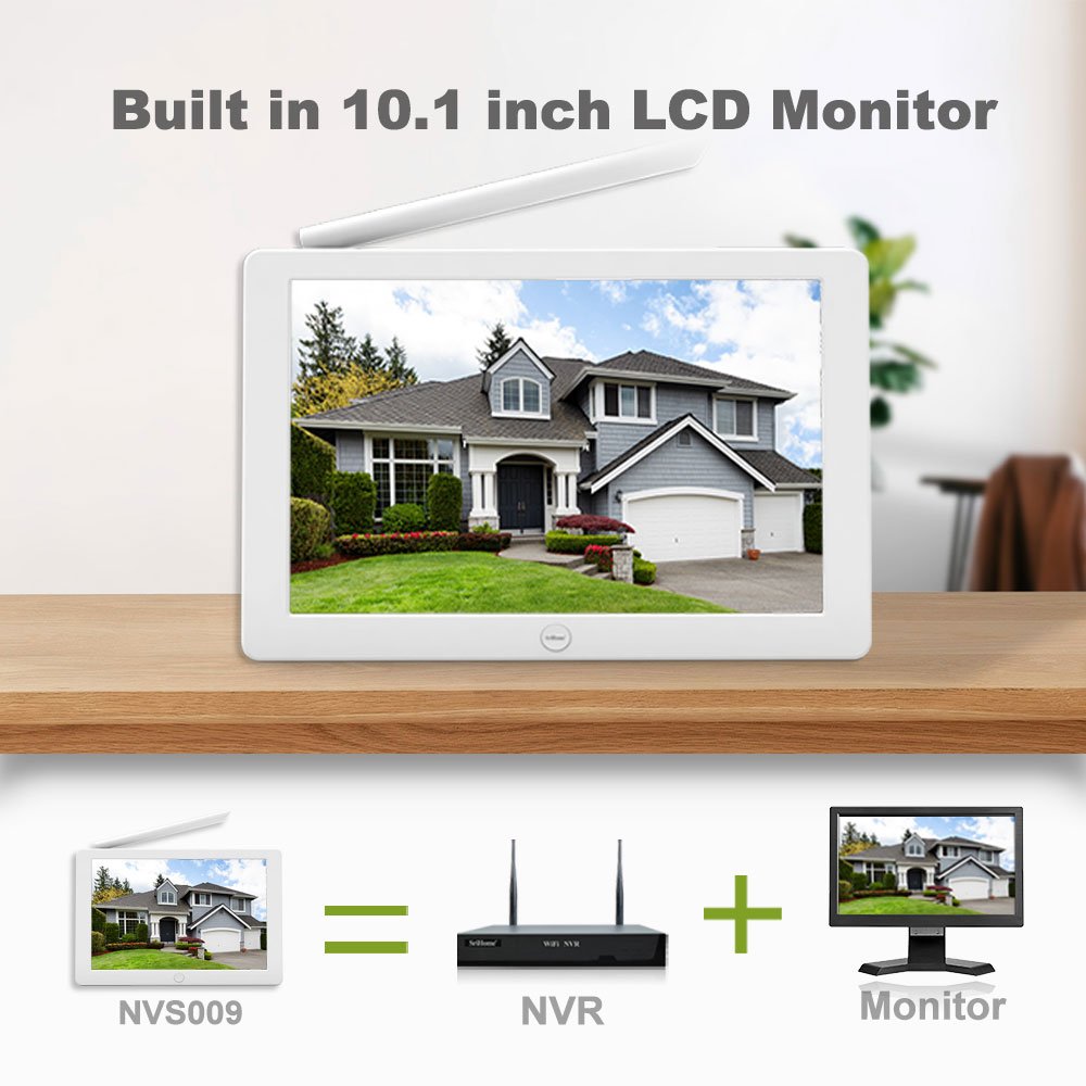Srihome NVS009 Touch Screen NVR Kit 10.1 Inch LCD Screen Wireless Security Cctv Surveillance System 1080P 4Channel Wifi NVR