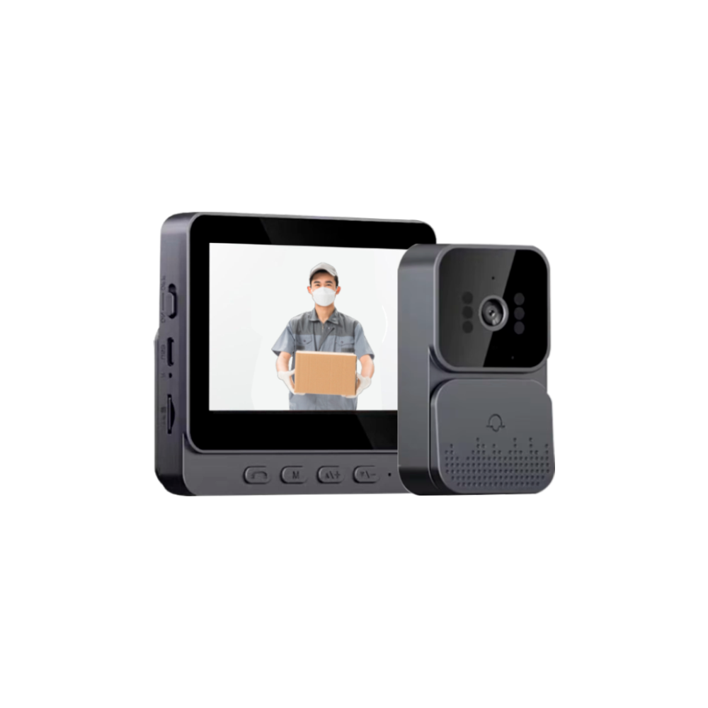 Smart Video Doorbell Camera Wireless Indoor Outdoor Surveillance with 4.3 Inch Monitor