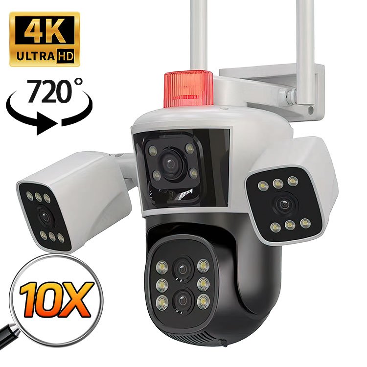 IPC360 Home Four-Lens Three Screens WIFI 4G 16MP 8K Night Vision CCTV Wireless with Alarm for Outdoor Surveillance Camera