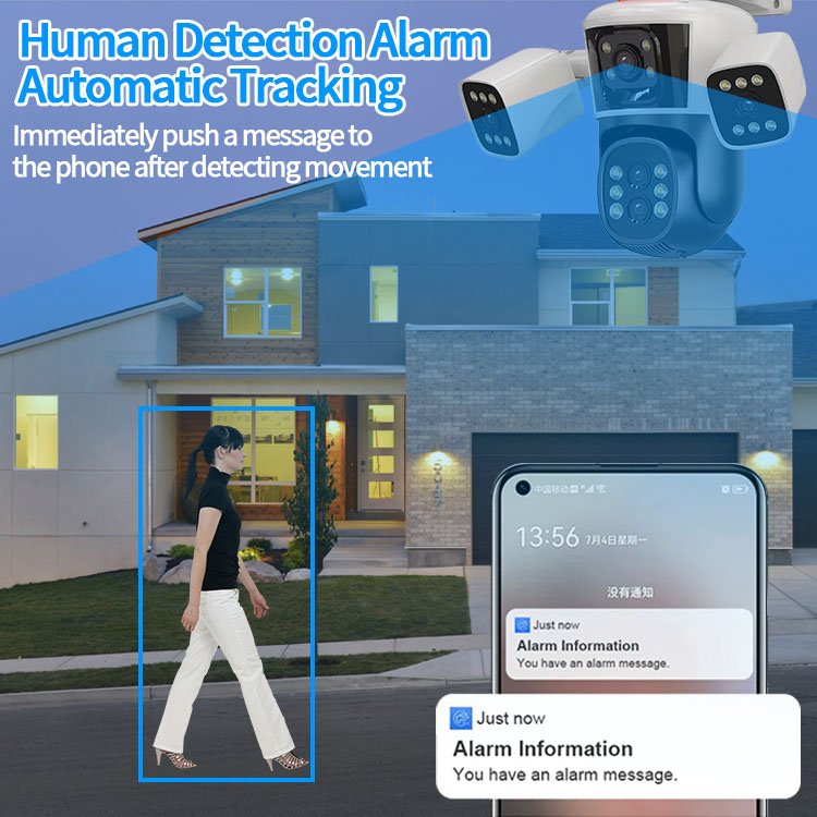 IPC360 Home Four-Lens Three Screens WIFI 4G 16MP 8K Night Vision CCTV Wireless with Alarm for Outdoor Surveillance Camera