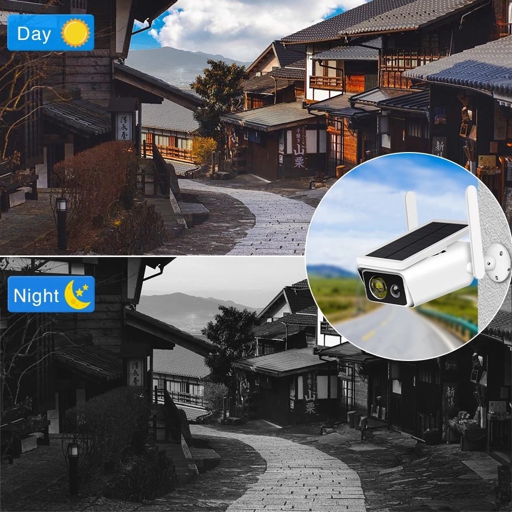 Hot Sale PIR 4MP Low Consumption Security HD Surveillance CCTV Battery Powered Wireless Wifi Solar Power IP Camera