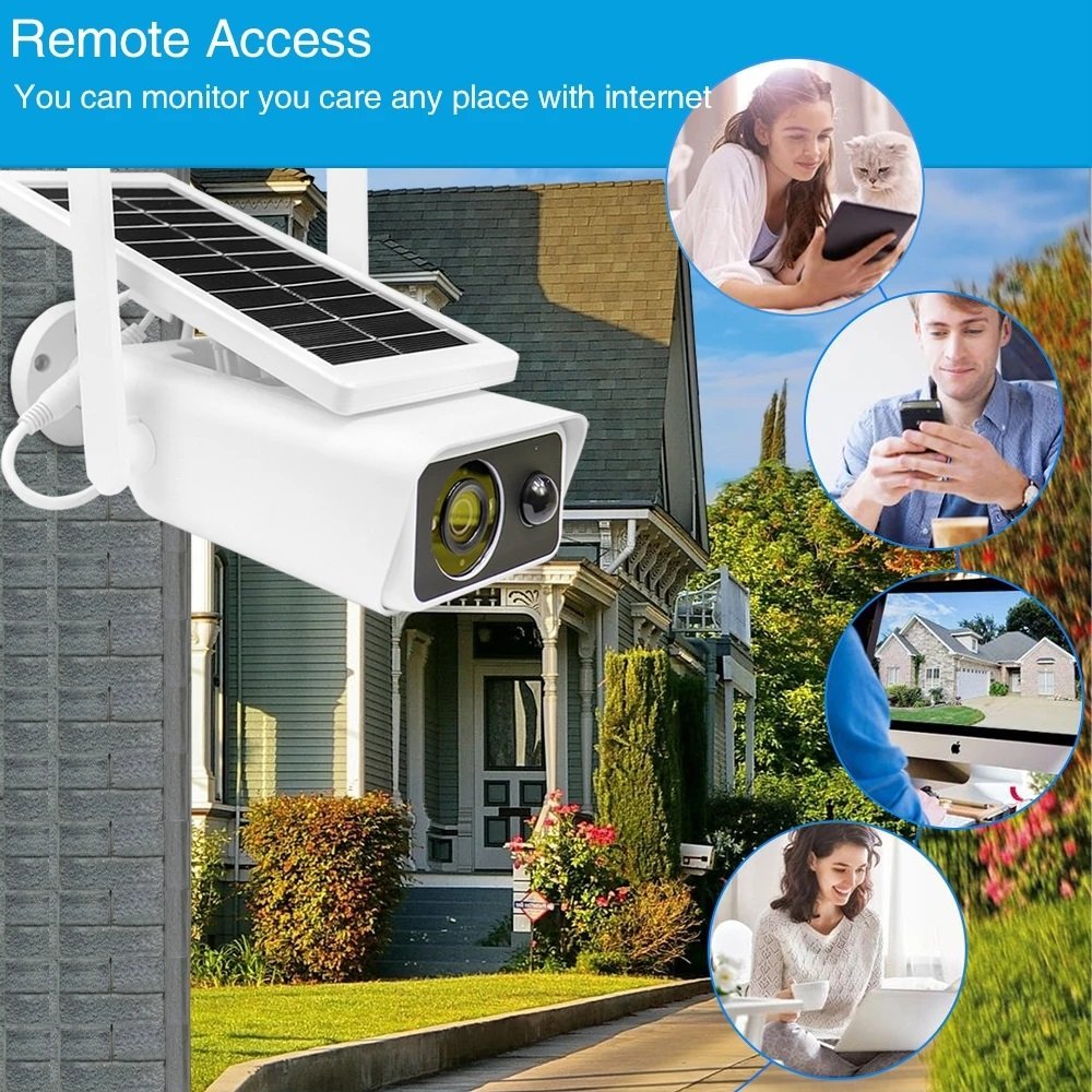 Hot Sale PIR 4MP Low Consumption Security HD Surveillance CCTV Battery Powered Wireless Wifi Solar Power IP Camera