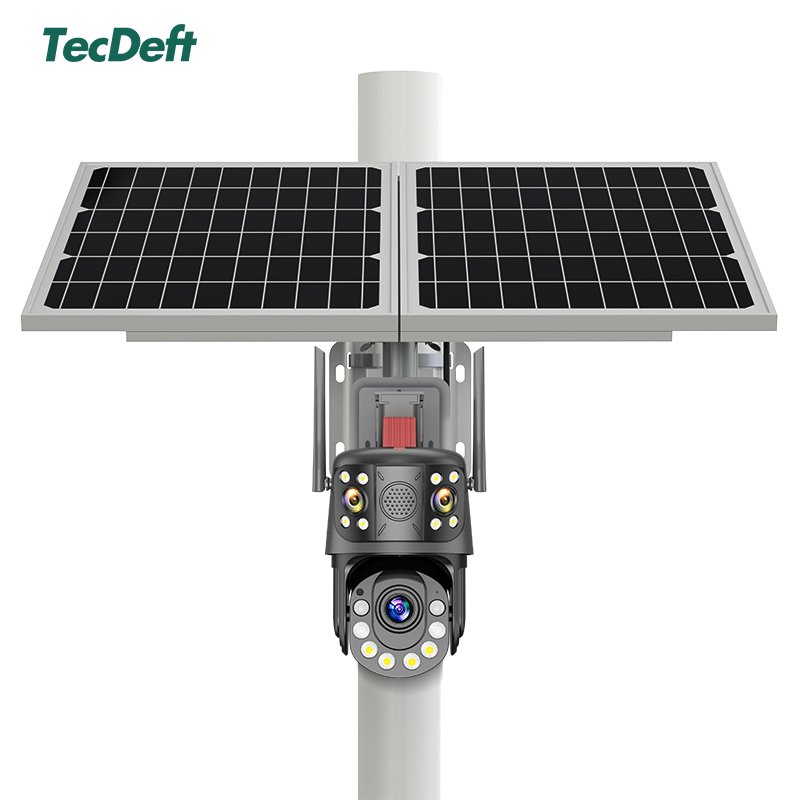 TecDeft Solar Powered Panels 4g Sim Card/Wifi Surveillance Wireless Home Security Network Cctv System Outdoor solar Cctv Camera