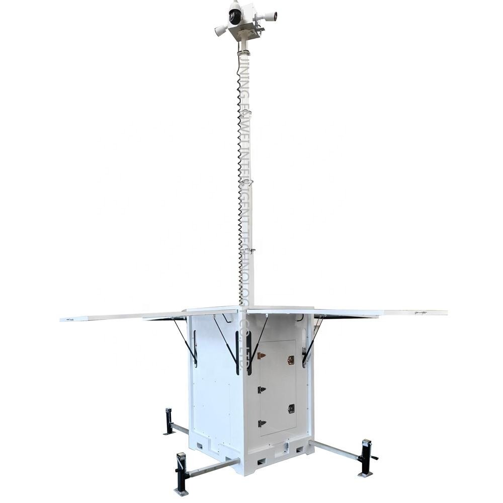 Mast solar cctv trailer solar surveillance unit with 4*435W solar panels 8*150Ah