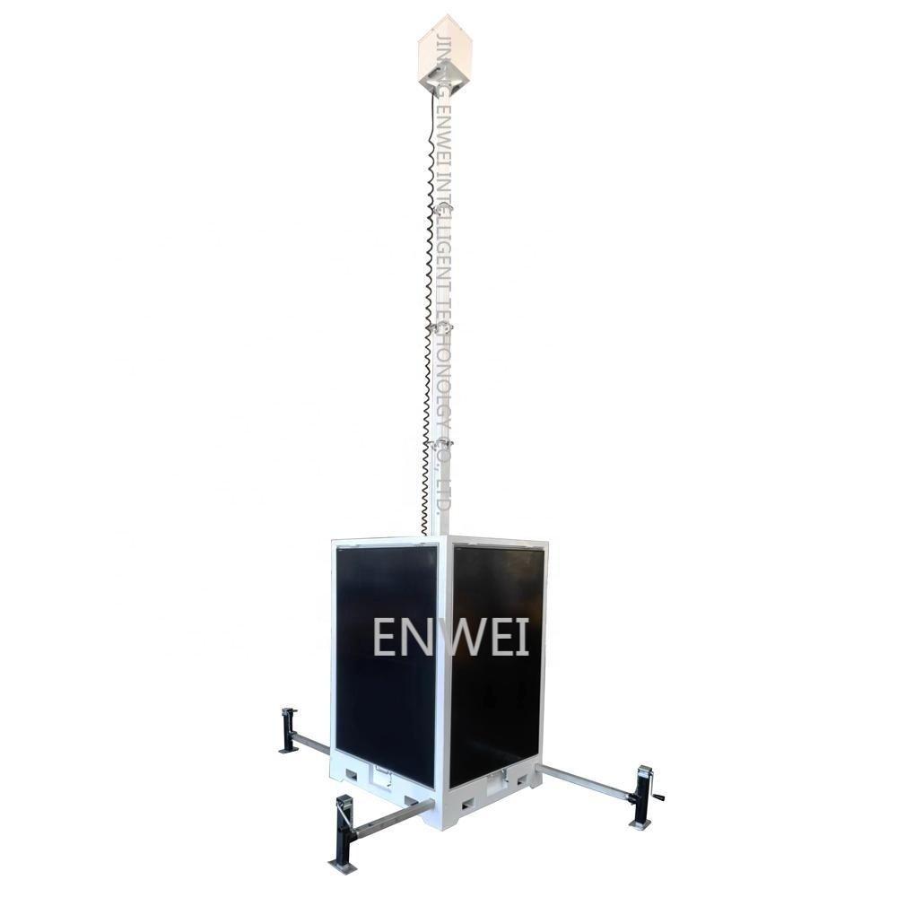 Mast solar cctv trailer solar surveillance unit with 4*435W solar panels 8*150Ah
