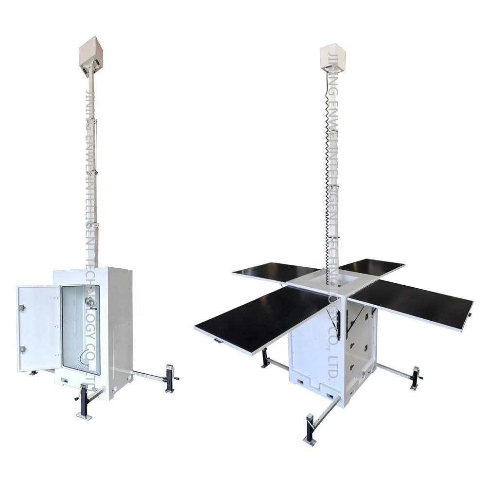 Mast solar cctv trailer solar surveillance unit with 4*435W solar panels 8*150Ah