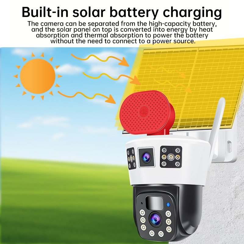 Rscamtom 4k solar security camera system wireless outdoor motion detection alarm push 4g solar camera