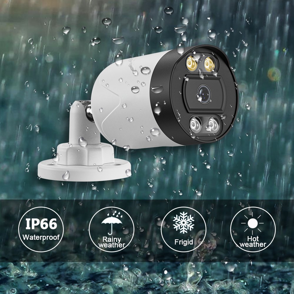 Home Cctv Nvr Kit Ip66 Waterproof Hd 1080P H.265 Ip Camera System Two-Way Audio Video Surveillance System