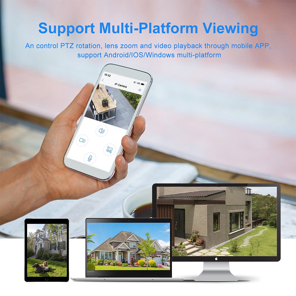 JideTech wifi 8MP 20X 4K auto tracking Vehicle detection color night vision IP Outdoor CCTV PTZ security system Wireless Camera