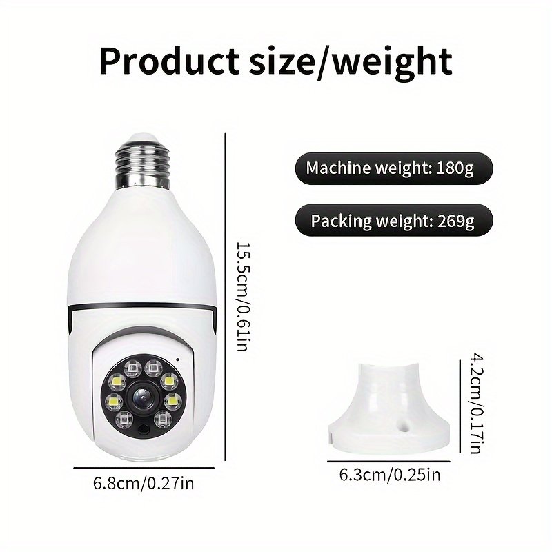 Smart home security system Wireless lights 360 degree night vision surveillance Remote view cctv security WIFI Light Bulb Camera