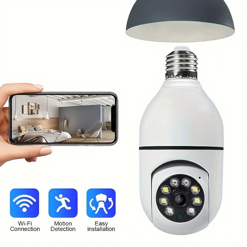 Smart home security system Wireless lights 360 degree night vision surveillance Remote view cctv security WIFI Light Bulb Camera