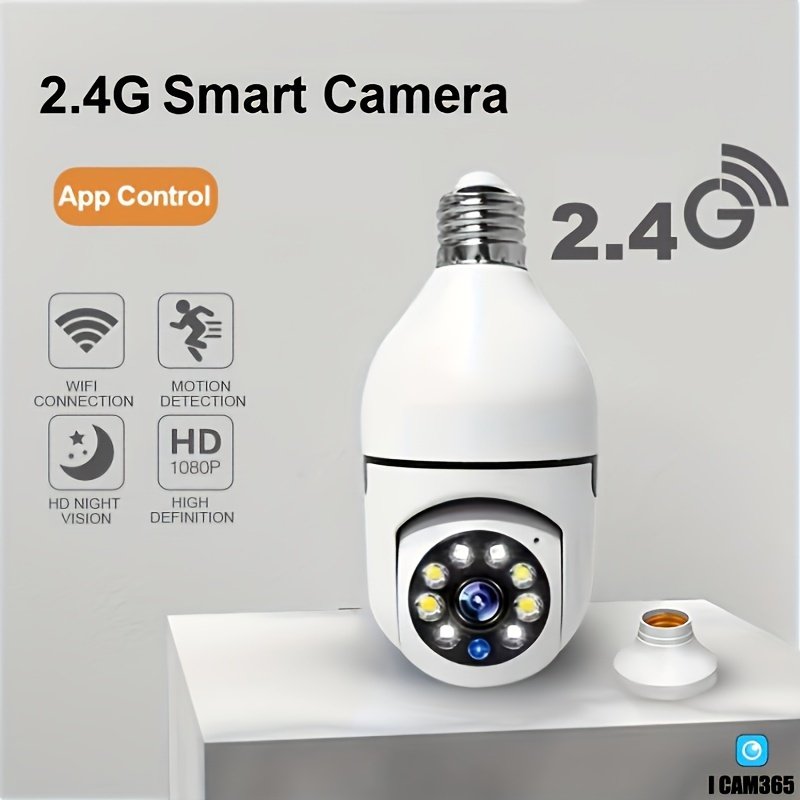 Smart home security system Wireless lights 360 degree night vision surveillance Remote view cctv security WIFI Light Bulb Camera