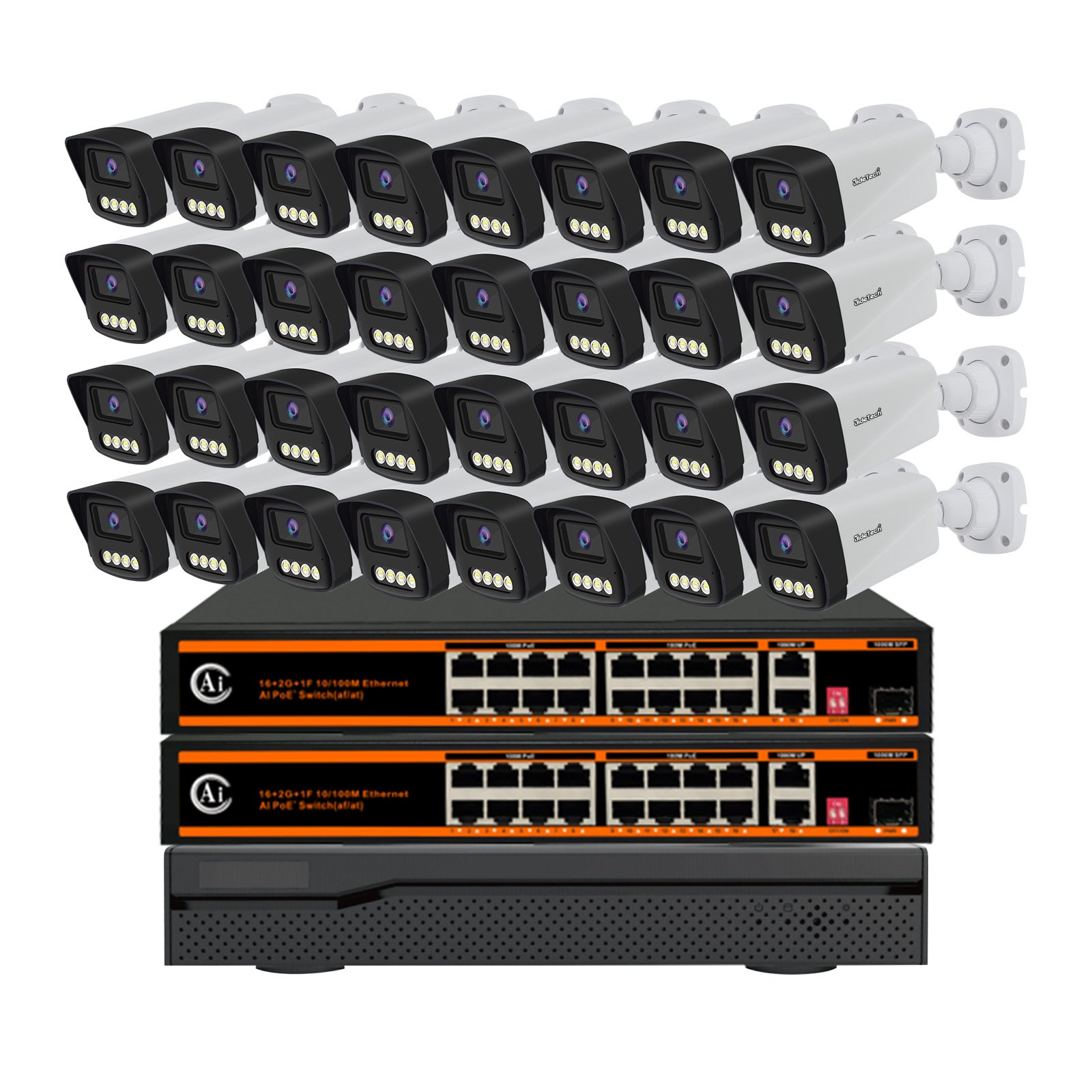 JideTech Outdoor Home 32 channel 5MP Plastic NVR kit Surveillance Camera System IP66 motion detection