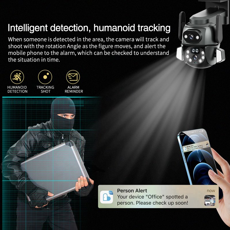 Ultra HD 4K AI Dome Camera Night Vision Enterprise-Level Outdoor Surveillance System Industrial Complexes All-Weather PTZ