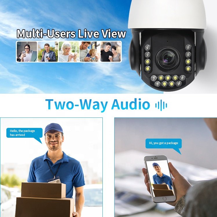 Outdoor 8MP 30X/50X Optical Zoom HD Night Vision IP Surveillance Camera Humaoid detection CCTV 4G Waterproof Security Camera