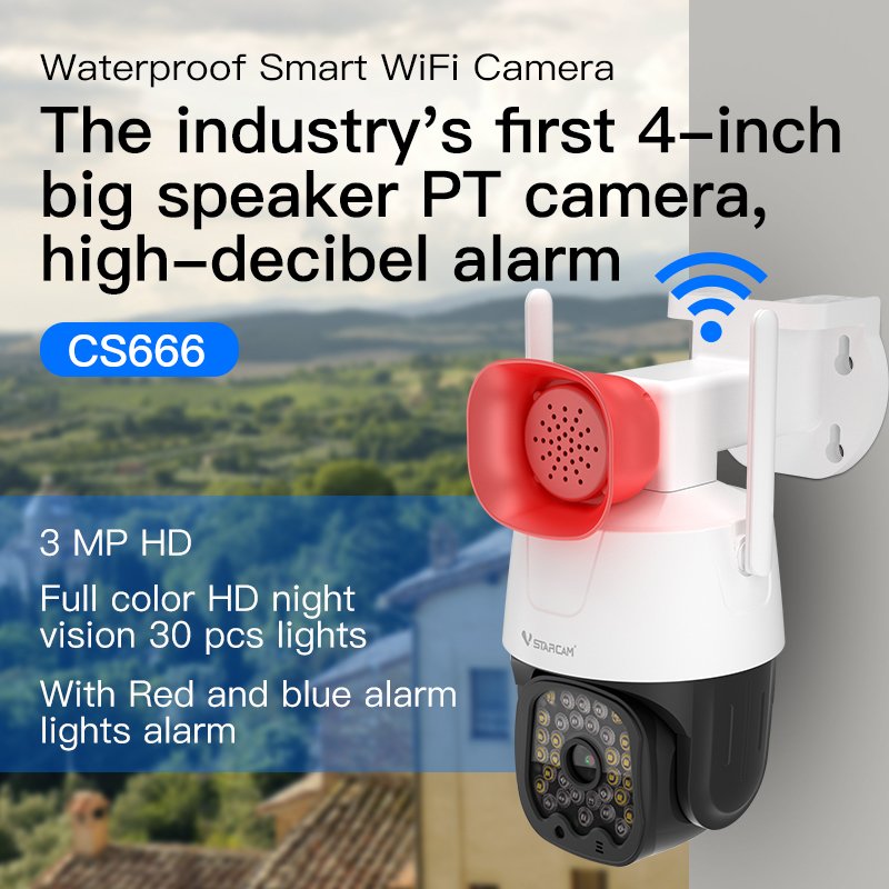 Vstarcam CS666 CCTV Security Camera System Smart Home Surveillance Cameras Full Color Night Vision Human Tracking Ptz Camera