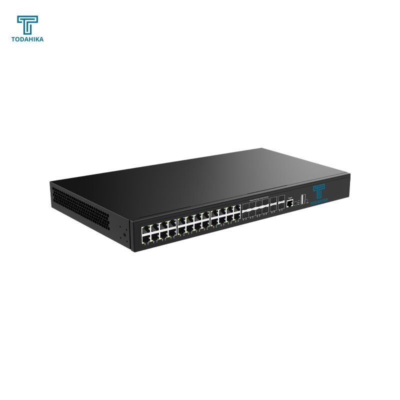 16 x Gigabit PoE ports 4 x 10G SFP+ and 8 x Gigabit Combo ports 50/60Hz Layer3 Managed Rack-mount Ethernet POE Switch