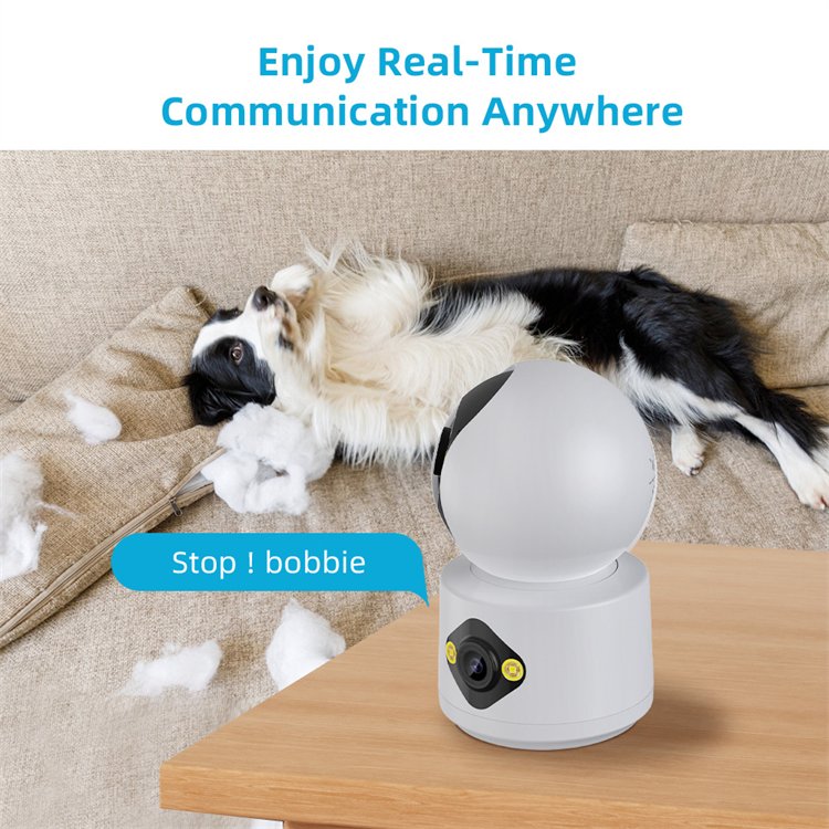 Haishamao ICsee 4mp dual lens two-way audio Night Vision Indoor bullet and Dmoe P2P Wireless Wifi PTZ Camera Baby