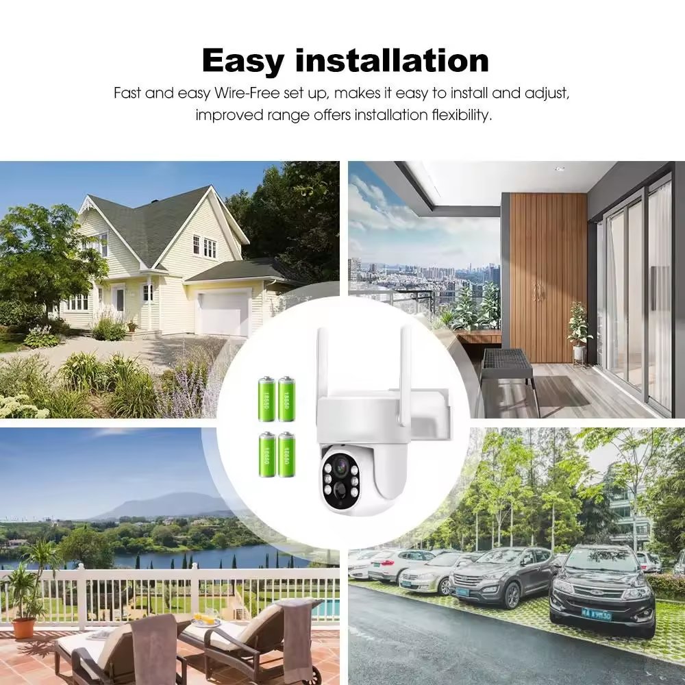 iCSee Outdoor Motion Detection PIR Infrared/Color Night Vision Two Way Speak Low Power Solar Battery Wifi PTZ Security Camera