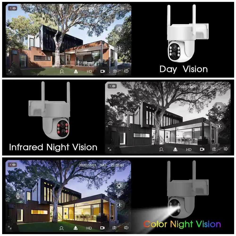 iCSee Outdoor Motion Detection PIR Infrared/Color Night Vision Two Way Speak Low Power Solar Battery Wifi PTZ Security Camera