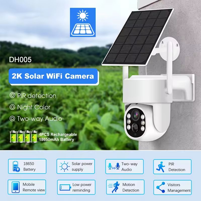 iCSee Outdoor Motion Detection PIR Infrared/Color Night Vision Two Way Speak Low Power Solar Battery Wifi PTZ Security Camera