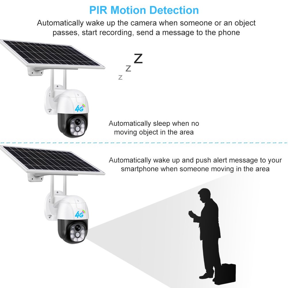 Outdoor Solar Battery Powered Camera V380 Camera Cctv 4g Exterior Surveillance V380 Ptz Solar Camera