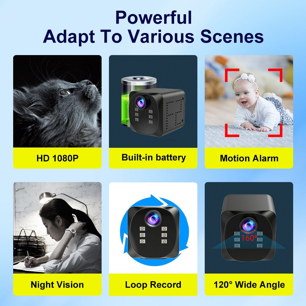 WD19 HD 1080P Mini wireless Mobilephone Control Video Recorder Digital Camera For Home Surveillance