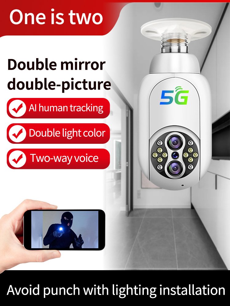 Factory Price Hot 5G Tuya 360 Degree Wireless Wifi Baby E27 Night Vision Security IP Surveillance System CCTV NVR Bulb Camera