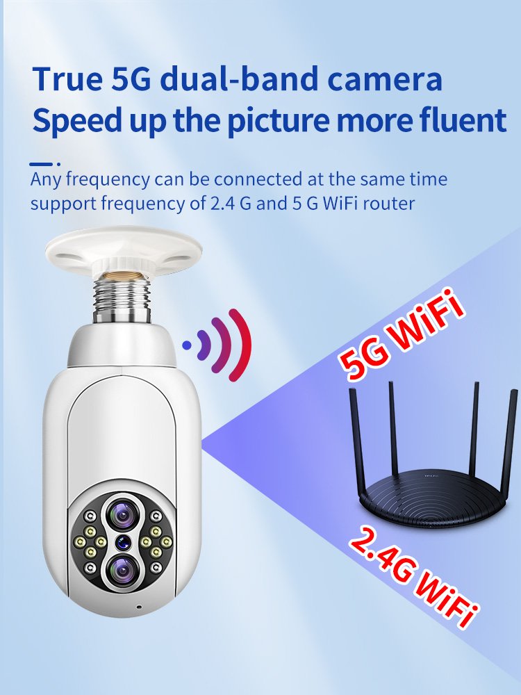 Factory Price Hot 5G Tuya 360 Degree Wireless Wifi Baby E27 Night Vision Security IP Surveillance System CCTV NVR Bulb Camera