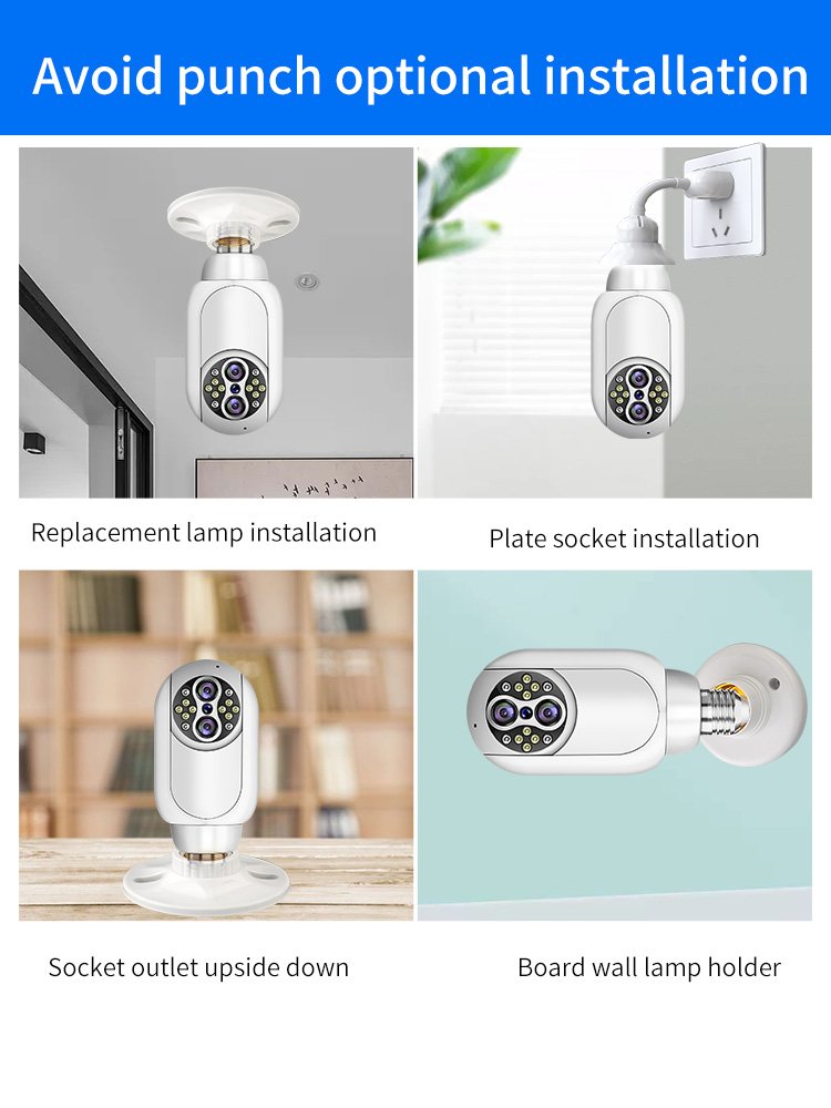 Factory Price Hot 5G Tuya 360 Degree Wireless Wifi Baby E27 Night Vision Security IP Surveillance System CCTV NVR Bulb Camera