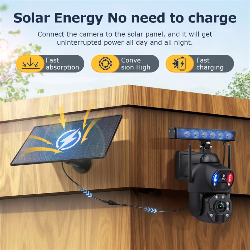 VESAFE Small 10W Solar Battery 4g Wifi Ip Waterproof Outdoor Security Cctv 6mp 36X Zoom Night Vision Surveillance Camera