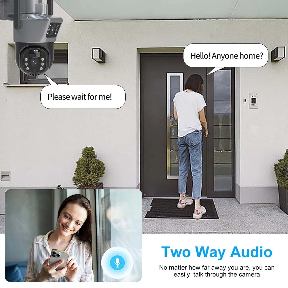 Home Security CCTV Camera Surveillance System V380 Wireless Dual Lens Solar 4G Security Camera Outdoor